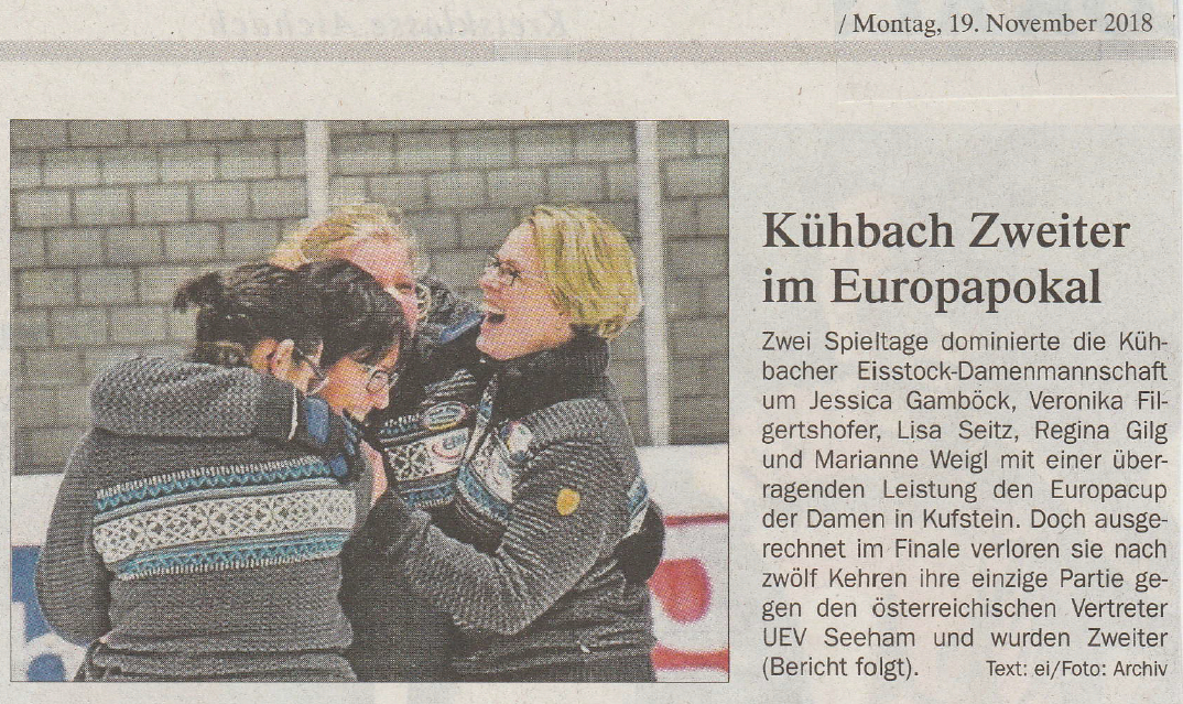 Kühbach Zweiter im Europapokal